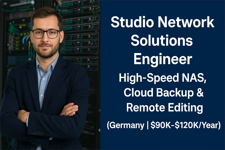 Studio Network Solutions Engineer – High-Speed NAS, Cloud Backup & Remote Editing (Germany | $90K–$120K/Year)